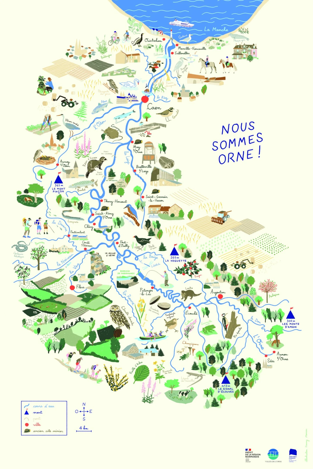 Carte du bassin versant de l'Orne